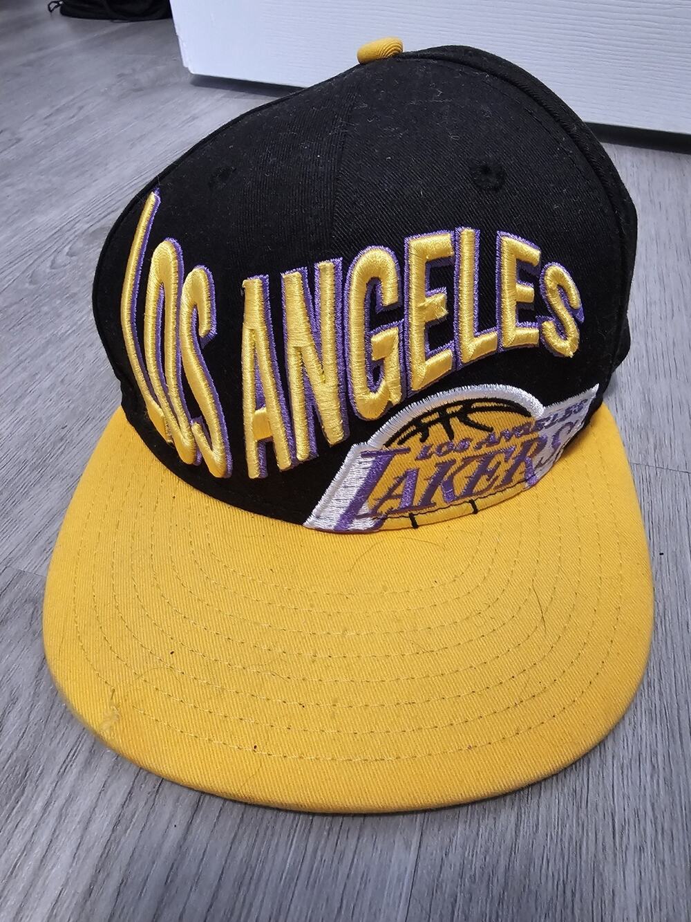 Los Angeles Lakers New Era Hardwood Classics Snapback Hat Large Patch Black